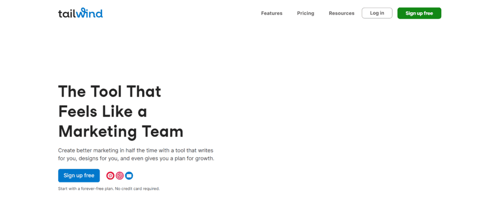 TailWind expert review and a free trial page.